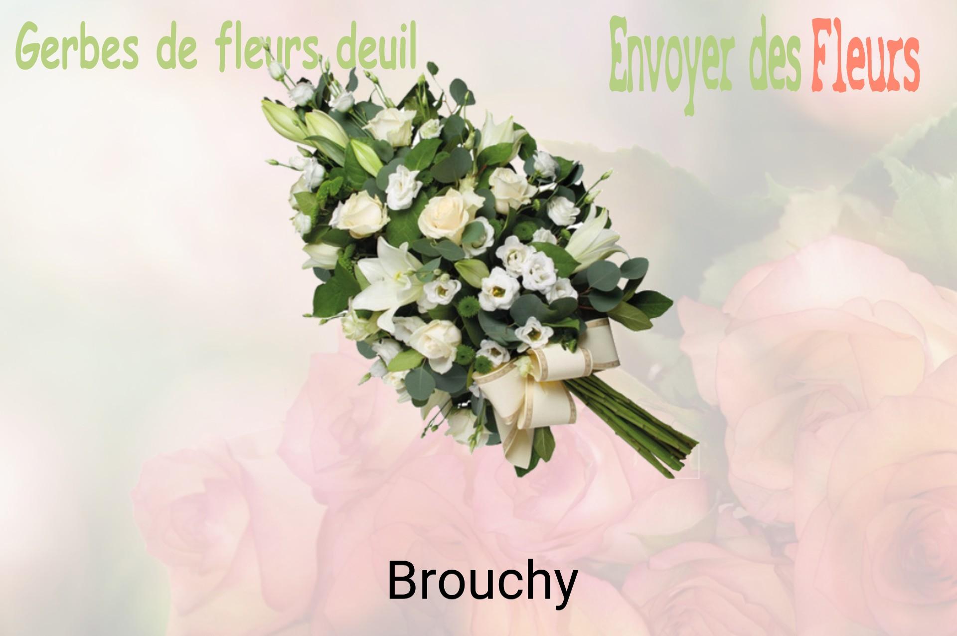 Gerbe de fleurs de deuil livrée à Brouchy
